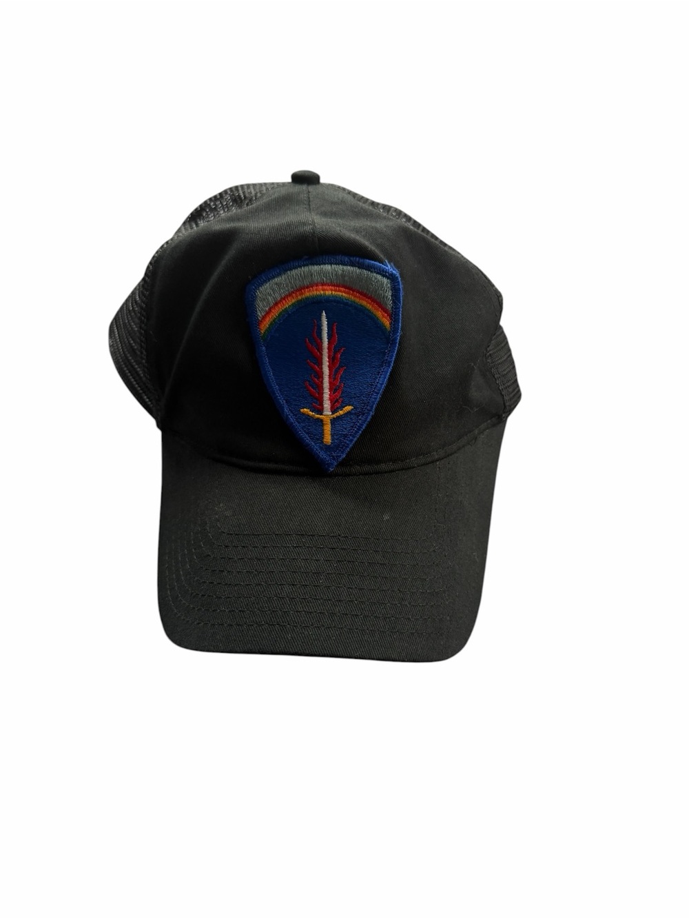 Vintage OTTO US Army Europe SHAEF Patch Black Snapback Trucker Hat Cap OSFM